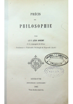 Precis de Philosophie 1885 r.