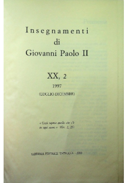 Insegnamenti di Giovanni Paolo XX Część II 1997