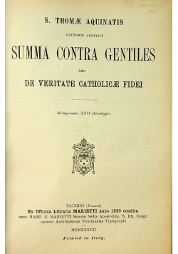 Summa contra gentiles 1937 r.