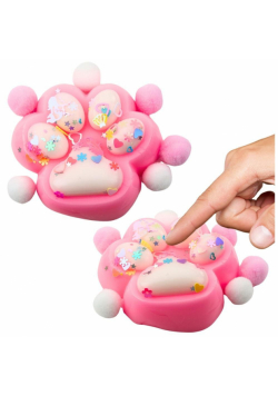 Gniotek Kocia łapka antystresowa Squishy róż-biała