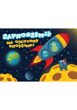 Zaproszenie ZZ-027 Urodziny kosmos (5 szt.)