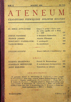 Ateneum czasopismo poświęcone sprawom kultury 1939 r