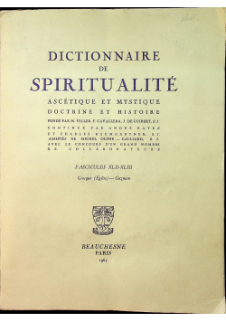 Dictionnare De Spiritualite