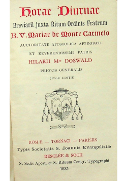 Horae Diurnae 1935 r.