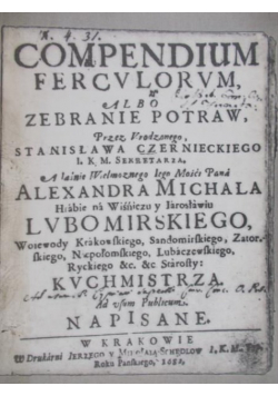 Compendium ferculorum albo zebranie potraw