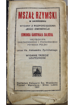 Mszał rzymski, 1931 r.