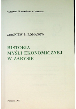 Historia w zarysie myśli ekonomicznej