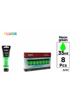 Farba akrylowa fluorescencyjna 35ml zielona (8szt)