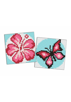 Diamentowa mozaika na naklejce IDEYKA 9x9 cm kids kolor różowy
