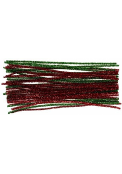 Druciki kreatywne metaliz. zielone i czerwone 30cm