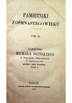 Pamiętniki z ośmnastego wieku Tom XI Część 1 i 2