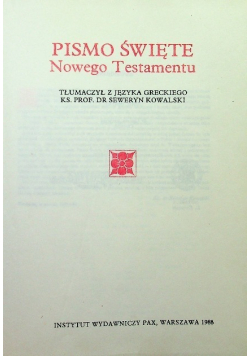 Pismo Święte Nowego Testamentu