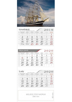 Kalendarz 2020 Trójdzielny Fregata CRUX