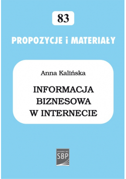 Propozycje i materiały Informacja biznesowa w internecie