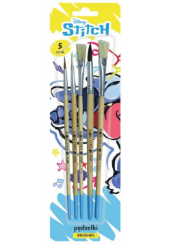 Pędzelki z naturalnego włosia 5szt Stitch