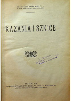 Kazania i Szkice 1921 r.