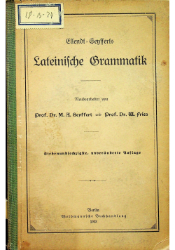 Lateinische Grammatik 1923 r.