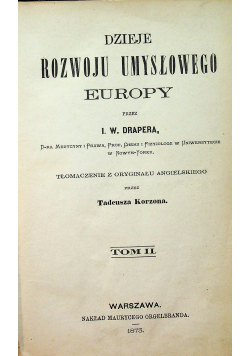 Dzieje rozwoju umysłowego Europy  1873 r