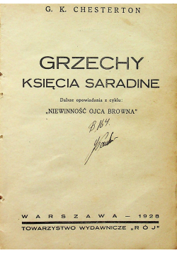 Grzechy księcia Saradine 1928r