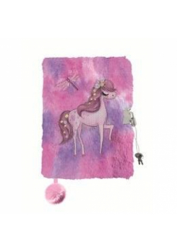 Pamiętnik A5 Włochacz z kłódką Romantic Horse 96k.