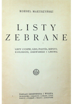 Makuszyński Listy zebrane 1929r