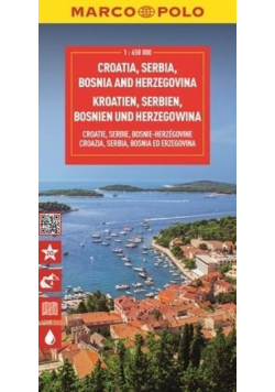 Mapa drogowa Chorwacja, Serbia, Bosnia.. 1:650