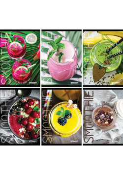 Zeszyt A5 w kratkę 50 kartek Street Smoothie 10 sztuk mix