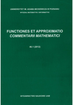 Functiones et approximatio Commentarii Mathematici 46.1 (2012)