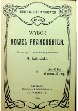 Wybór nowel francuskich 1904 r.