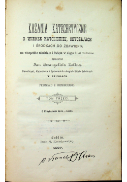 Kazania katechetyczne tom III 1897r