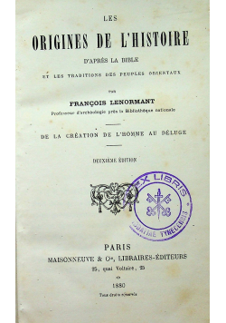 Les Origines de Lhistoire 1880 r.