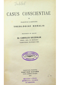 Casus Conscientiae in praecipuas Quaestiones 1906 r.