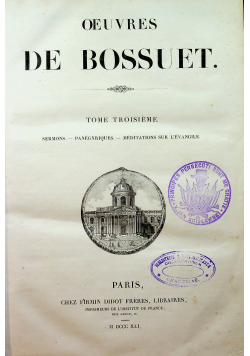 Oeuvres de Bossuet Tome III 1841 r