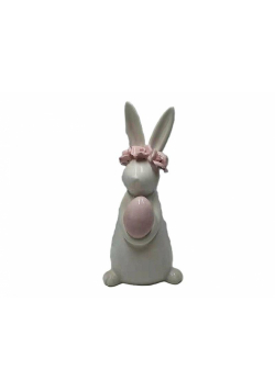 Figurka ceramiczna zajączek z jajkiem