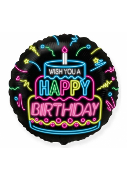 Balon foliowy Happy Birthday neon 48cm