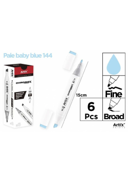 Marker Chromax z 2 końcówk. pale blue 144 (6szt)