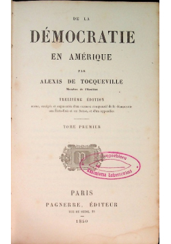 De La democratie en Amerique, 1850 r.