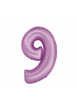 Balon foliowy Smart cyfra 9 lawendowy matowy 76cm