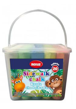 Kreda chodnikowa w plastikowym wiaderku 20 kolorów