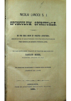 Opusculum Spirituale De Piis Erga Deum et Coelte affectibus 1881 r.