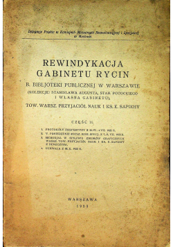 Rewindykacja Gabinetu Rycin 1923 r.