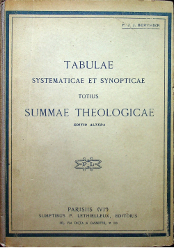Tabulae Systematicae et synopticae totius Summae Theologicae 1931 r.