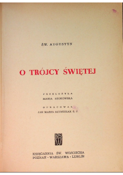 O Trójcy Świętej Tom XXV