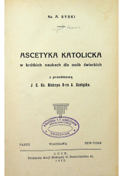Ascetyka katolicka 1933r