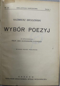 Brodziński Wybór poezyj 1925r