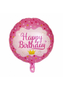 Balon foliowy Happy Birthday różowy