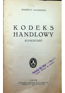 Kodeks handlowy 1935 r.