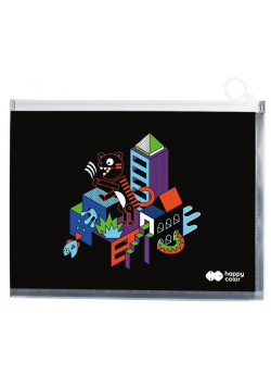 Teczka B5 PP z suwakiem Me&City mix HAPPY COLOR