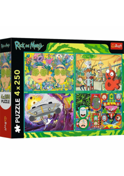 Puzzle 4x250 Zakręcony Świat Ricka i Morty'ego 13338
