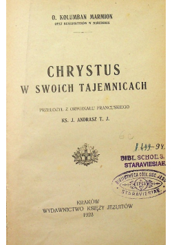 Chrystus w swoich tajemnicach 1923 r.